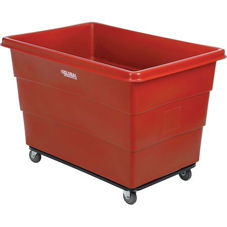Global Industrial 20 Bushel Plastic Bulk Box Truck, Steel Chassis Base, Red, 50-2/5L x 34-3/5W x 35-3/5H 800316RD